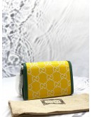 (UNUSED) GUCCI DIONYSUS MINI CHAIN BAG IN YELLOW WITH GREEN GG EMBOSSED LEATHER -FULL SET-