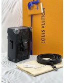 (UNUSED) MICROCHIP LOUIS VUITTON VERTICAL TRUNK WEARABLE WALLET IN BLACK MONOGRAM ECLIPSE CANVAS WITH LEATHER -FULL SET- 