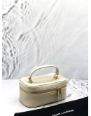 (LIKE NEW) YSL SAINT LAURENT GABY VANITY MINI BAG IN OFF WHITE LAMBSKIN LEATHER -FULL SET-