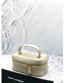 (LIKE NEW) YSL SAINT LAURENT GABY VANITY MINI BAG IN OFF WHITE LAMBSKIN LEATHER -FULL SET-