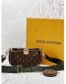 (LIKE NEW) LOUIS VUITTON MULTI POCHETTE ACCESSOIRES IN BROWN MONOGRAM CANVAS -FULL SET-