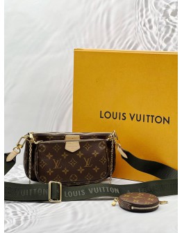 (LIKE NEW) LOUIS VUITTON MULTI POCHETTE ACCESSOIRES IN BROWN MONOGRAM CANVAS -FULL SET-
