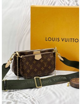 (LIKE NEW) LOUIS VUITTON MULTI POCHETTE ACCESSOIRES IN BROWN MONOGRAM CANVAS -FULL SET-