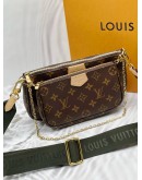 (LIKE NEW) LOUIS VUITTON MULTI POCHETTE ACCESSOIRES IN BROWN MONOGRAM CANVAS -FULL SET-