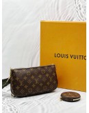 (LIKE NEW) LOUIS VUITTON MULTI POCHETTE ACCESSOIRES IN BROWN MONOGRAM CANVAS -FULL SET-