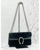 GUCCI DIONYSUS SMALL SHOULDER BAG IN BLACK GG VELVET 