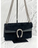 GUCCI DIONYSUS SMALL SHOULDER BAG IN BLACK GG VELVET 