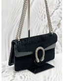 GUCCI DIONYSUS SMALL SHOULDER BAG IN BLACK GG VELVET 