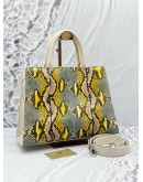 AIGNER TOP HANDLE BAG IN MULTICOLOR PYTHON PRINT LEATHER   
