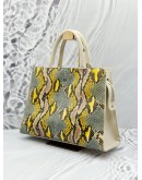 AIGNER TOP HANDLE BAG IN MULTICOLOR PYTHON PRINT LEATHER   