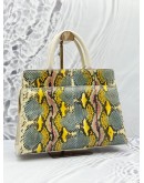 AIGNER TOP HANDLE BAG IN MULTICOLOR PYTHON PRINT LEATHER   