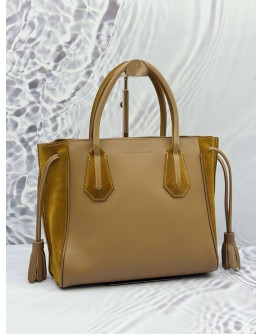 LONGCHAMP PENELOPE FANTASY TOTE BAG IN BROWN LEATHER 