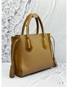 LONGCHAMP PENELOPE FANTASY TOTE BAG IN BROWN LEATHER 