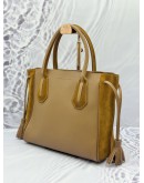 LONGCHAMP PENELOPE FANTASY TOTE BAG IN BROWN LEATHER 