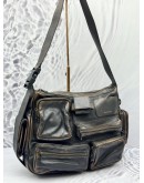 BALENCIAGA SUPERBUSY MESSENGER BAG IN DARK BROWN WORN EFFECT LEATHER