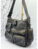 BALENCIAGA SUPERBUSY MESSENGER BAG IN DARK BROWN WORN EFFECT LEATHER