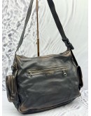 BALENCIAGA SUPERBUSY MESSENGER BAG IN DARK BROWN WORN EFFECT LEATHER