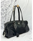 PRADA SHOULDER BAG IN BLACK NYLON WITH LEATHER