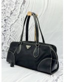 PRADA SHOULDER BAG IN BLACK NYLON WITH LEATHER