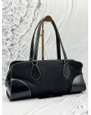 PRADA SHOULDER BAG IN BLACK NYLON WITH LEATHER
