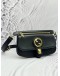 GUCCI INTERLOCKING G BELT BAG IN BLACK LEATHER