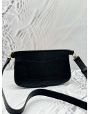 GUCCI INTERLOCKING G BELT BAG IN BLACK LEATHER