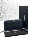 CHANEL BOY CHEVRON ZIP AROUND LONG WALLET IN DARK BLUE CALFSKIN LEATHER -FULL SET-