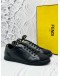 FENDI ROMA SNEAKERS SIZE 9 IN BLACK LEATHER -FULL SET-