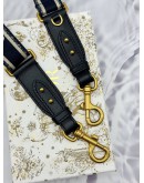 (UNUSED) 2026 CHRISTIAN DIOR ADJUSTABLE STRAP WITH RING IN BLUE CHRISTIAN DIOR PARIS EMBROIDERY