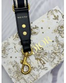 (UNUSED) 2026 CHRISTIAN DIOR ADJUSTABLE STRAP WITH RING IN BLUE CHRISTIAN DIOR PARIS EMBROIDERY