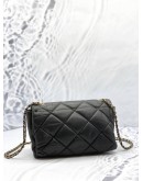 SALVATORE FERRAGAMO VARA SHOULDER BAG IN BLACK LEATHER