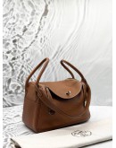 2010 HERMES LINDY 26 IN TOFFEE CLEMENCE LEATHER 