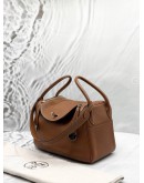 2010 HERMES LINDY 26 IN TOFFEE CLEMENCE LEATHER 