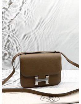 (LIKE NEW) 2016 HERMES CONSTANCE 18 CROSSBODY BAG IN FAUVE EPSOM LEATHER 