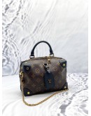 LOUIS VUITTON PETITE MALLE SOUPLE IN BROWN MONOGRAM CANVAS WITH BLACK LEATHER