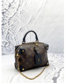 LOUIS VUITTON PETITE MALLE SOUPLE IN BROWN MONOGRAM CANVAS WITH BLACK LEATHER