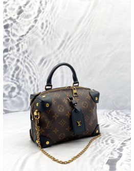 LOUIS VUITTON PETITE MALLE SOUPLE IN BROWN MONOGRAM CANVAS WITH BLACK LEATHER