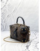 LOUIS VUITTON PETITE MALLE SOUPLE IN BROWN MONOGRAM CANVAS WITH BLACK LEATHER