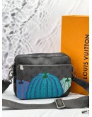 (LIKE NEW) MICROCHIP LOUIS VUITTON X YAYOI KUSAMA LV X YK TRIO MESSENGER BAG IN MULTICOLOR MONOGRAM ECLIPSE CANVAS WITH PUMPKIN PRINT -FULL SET-