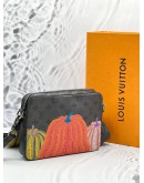 (LIKE NEW) MICROCHIP LOUIS VUITTON X YAYOI KUSAMA LV X YK TRIO MESSENGER BAG IN MULTICOLOR MONOGRAM ECLIPSE CANVAS WITH PUMPKIN PRINT -FULL SET-