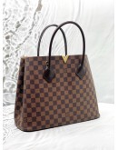 LOUIS VUITTON KENSINGTON TOTE BAG IN BROWN DAMIER EBENE CANVAS WITH LEATHER