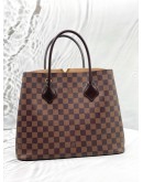 LOUIS VUITTON KENSINGTON TOTE BAG IN BROWN DAMIER EBENE CANVAS WITH LEATHER