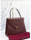 CARTIER MUST DE CARTIER TOP HANDLE BAG IN BURGUNDY BORDEAUX LEATHER 