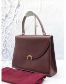 CARTIER MUST DE CARTIER TOP HANDLE BAG IN BURGUNDY BORDEAUX LEATHER 
