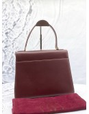 CARTIER MUST DE CARTIER TOP HANDLE BAG IN BURGUNDY BORDEAUX LEATHER 