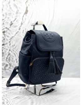 TORY BURCH FLEMING BACKPACK IN DARK BLUE LEATHER  