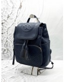 TORY BURCH FLEMING BACKPACK IN DARK BLUE LEATHER  