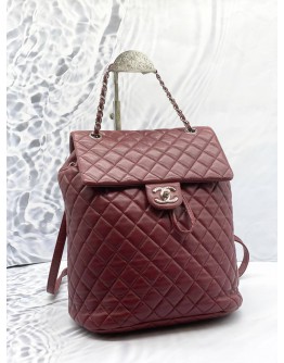 CHANEL URBAN SPIRIT BACKPACK IN BURGUNDY LAMBSKIN LEATHER