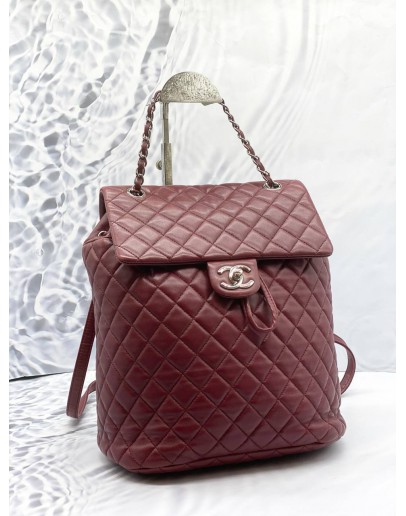 CHANEL URBAN SPIRIT BACKPACK IN BURGUNDY LAMBSKIN LEATHER