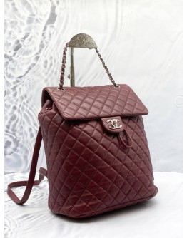 CHANEL URBAN SPIRIT BACKPACK IN BURGUNDY LAMBSKIN LEATHER
